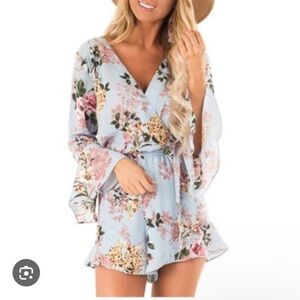 She + Sky Floral Romper